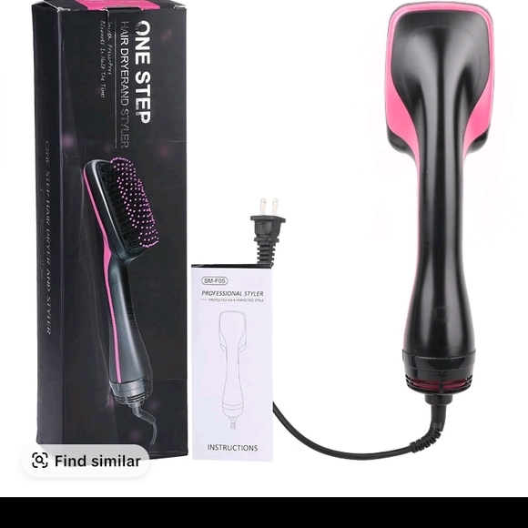 One Step Hair Dryer and Styler - Black and Pink